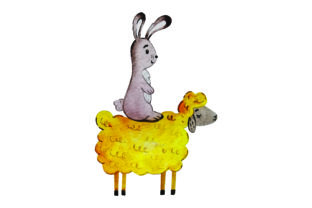 Bunny Riding a Sheep – Watercolor Design Review