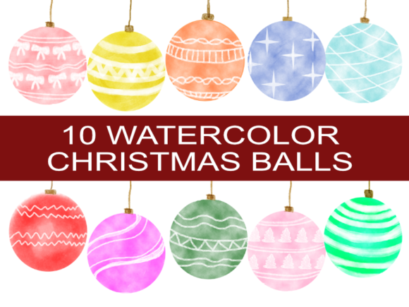 Christmas Balls Watercolor Graphics & Crafts Review