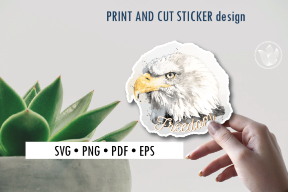 Eagle Freedom Svg: Watercolor Graphics for Crafts