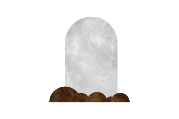 Halloween Watercolor Gravestone Icon for Brand Graphics