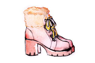 High Heeled Watercolor Womans Shoes Crafts & Beauty Amp