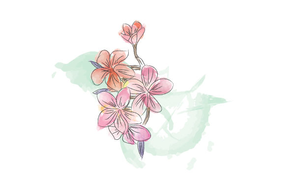 Nice Flower in Watercolor Graphics & Illustrations