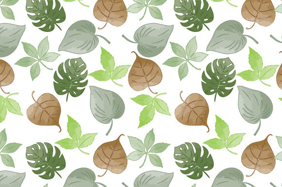 Nice Leaf Watercolor Pattern: Graphics & Patterns