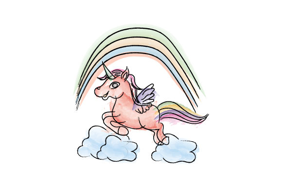 Nice Unicorn in Watercolor Graphics & Illustrations
