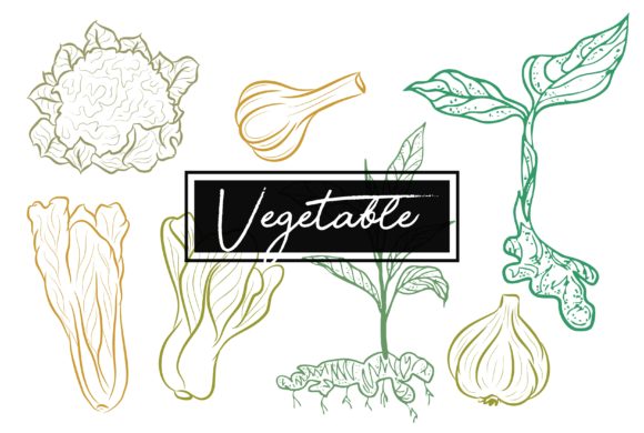 Simple Vegetable Cutout Collection for Crafts & Graphics