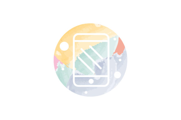 Social Media Icon Handphone Watercolor Graphic Icons
