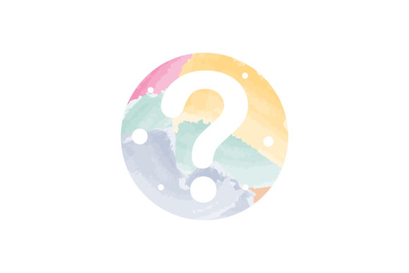 Social Media Question Watercolor Icon Graphics