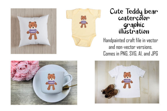 Teddy Bear Watercolor Illustration for Editorial Graphics