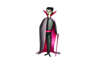 Vampire in Watercolor – Halloween Crafts & Brand Design