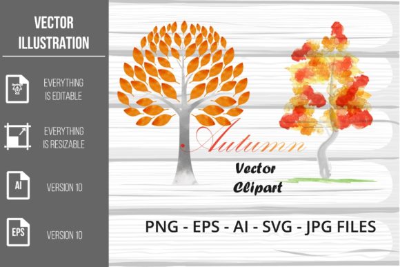 Watercolor Autumn Tree Graphics & Illustrations Review