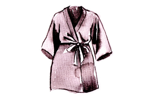Watercolor Black Wedding Robe for Wedding Crafts & Content