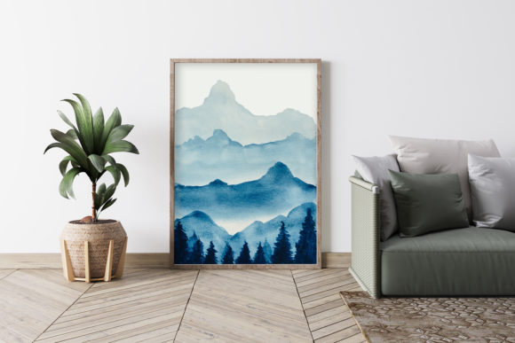 Watercolor Clipart, Mountain Scenery: Graphics for Crafts