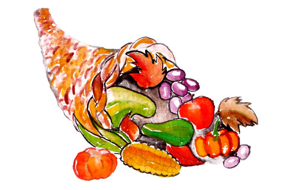 Watercolor Cornucopia: Thanksgiving Crafts & Publishing Graphics