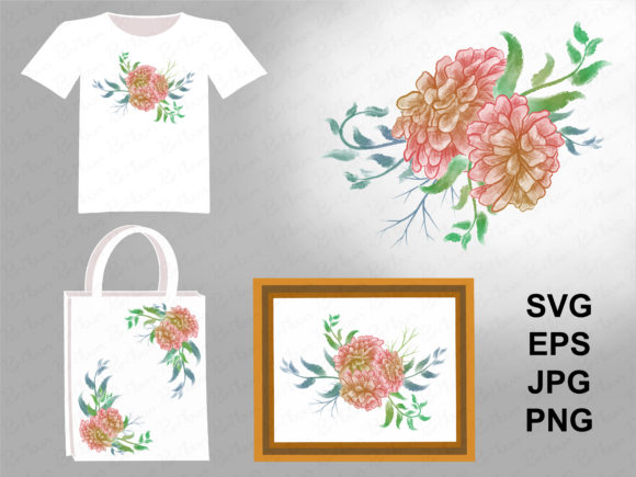 Watercolor Flower Arrangements: Graphics & Illustrations