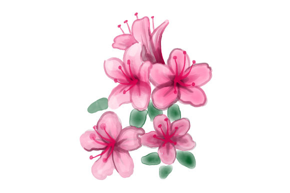 Watercolour Azaleas for Crafts & Nature Amp Projects